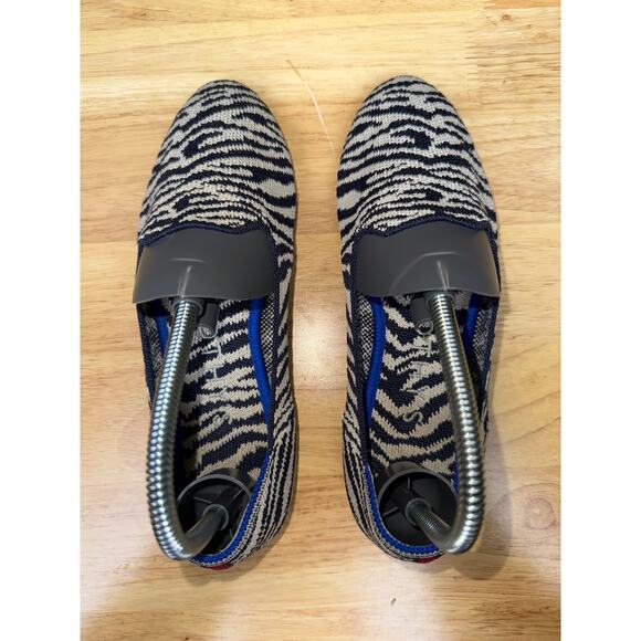Rothy’s The Loafer Slip On Shoes Flats Zebra Animal Print Black White Womens 5 - Picture 7 of 10